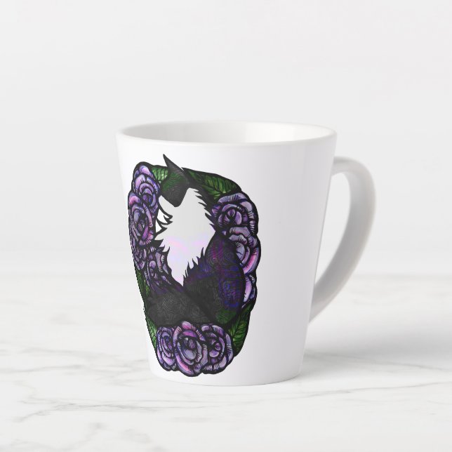 Tasse Latte Tuxedo Chat Chats chats noir et blanc (Angle droit)