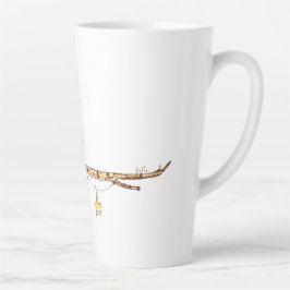 Tasse Latte Two Little Birds On A Branch