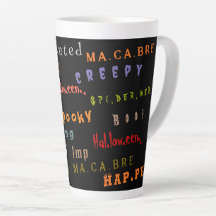Tasse Latte Typographie amusante et colorée Esprit Halloween
