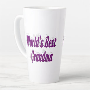 Tasse Latte Typographie grand-mère violet