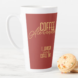 Tasse Latte Typographie russe personnalisée