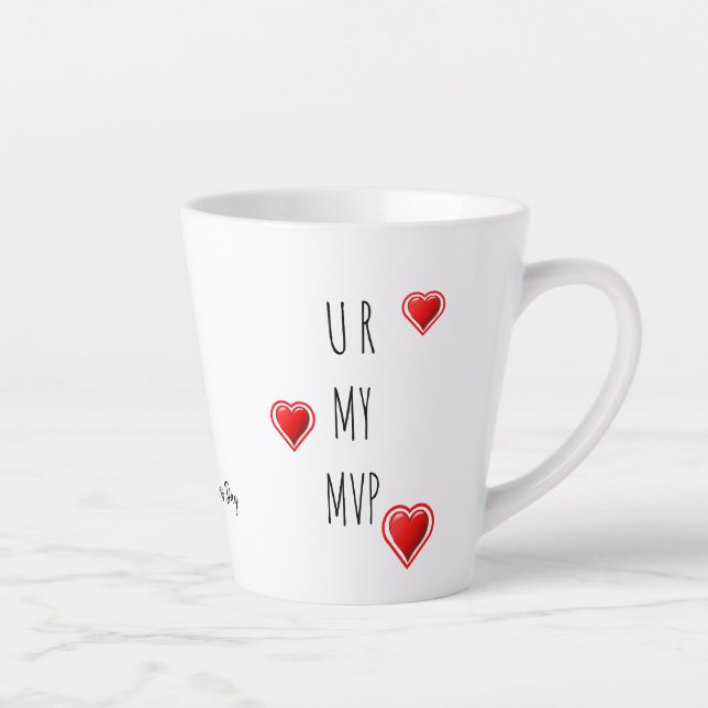 Tasse Latte U R MVP Moderne Christian Valentine Monogramme (Droite)
