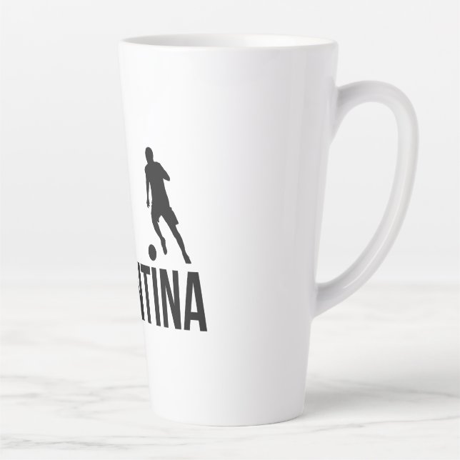 Tasse Latte Un joueur de football du drapeau argentin utilise  (Droite)