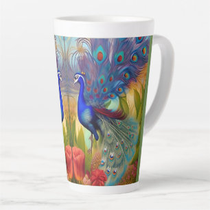 Tasse Latte Un paon