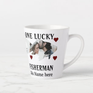 Tasse Latte Un pêcheur chanceux appariant photo de deux poisso