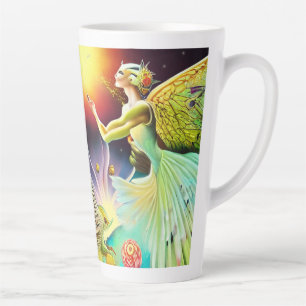 Tasse Latte Une époque de peinture à l'huile repensée