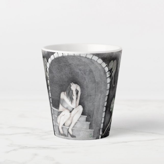 Tasse Latte "Une journée avec ses démons" (Devant)