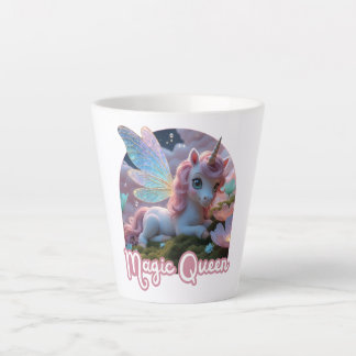 Tasse Latte Une licorne blanche aux ailes