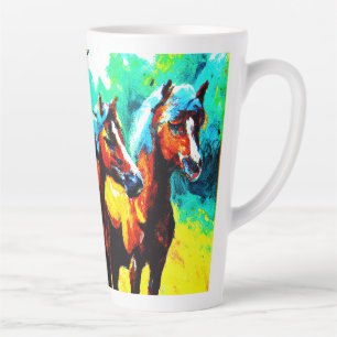 Tasse Latte Une pièce d'art Cheval brillante et joyeuse. Comma