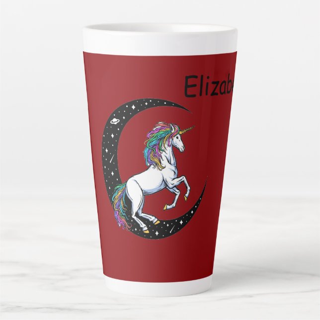 Tasse Latte Unicorne et Lune (Devant)