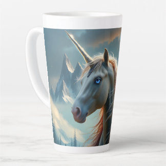Tasse Latte Unicorne mystique dans les montagnes enchantées