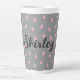 Tasse Latte Unicorne rose invisible sur gris