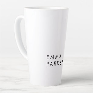 Tasse Latte Unique Black White Trendy Ajouter Votre Nom