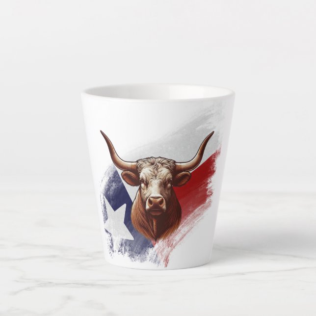 Tasse Latte Vache longhorne du Texas (Devant)