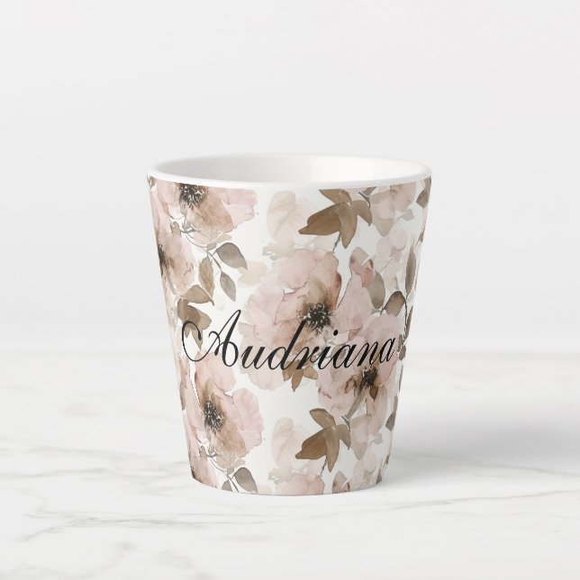 Tasse Latte Vacheresse Fleurie Sud-Ouest Brun Rose (Devant)