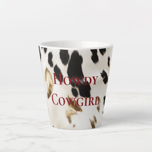 Tasse Latte Vachette noire blanche sud-ouest (Devant)