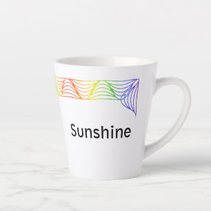 Tasse Latte Vague de chaleur arc-en-ciel en latte personnalisé