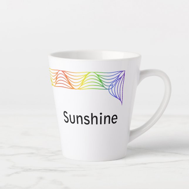 Tasse Latte Vague de chaleur arc-en-ciel en latte personnalisé (Droite)