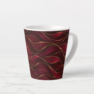 Tasse Latte Vagues de marbre rouge burgundy élégantes avec acc