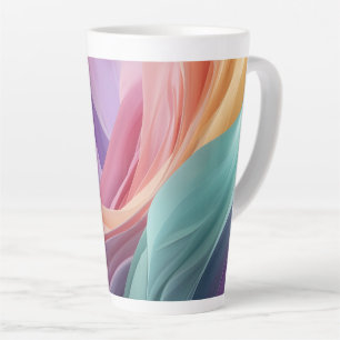 Tasse Latte Vagues de tissu pastel abstrait