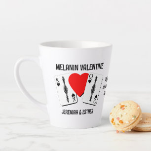 Tasse Latte Valentine MELANIN QUEEN KING CARTES DE JEU Couples