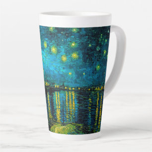 Tasse Latte Van Gogh Nuit étoilée sur le Rhône
