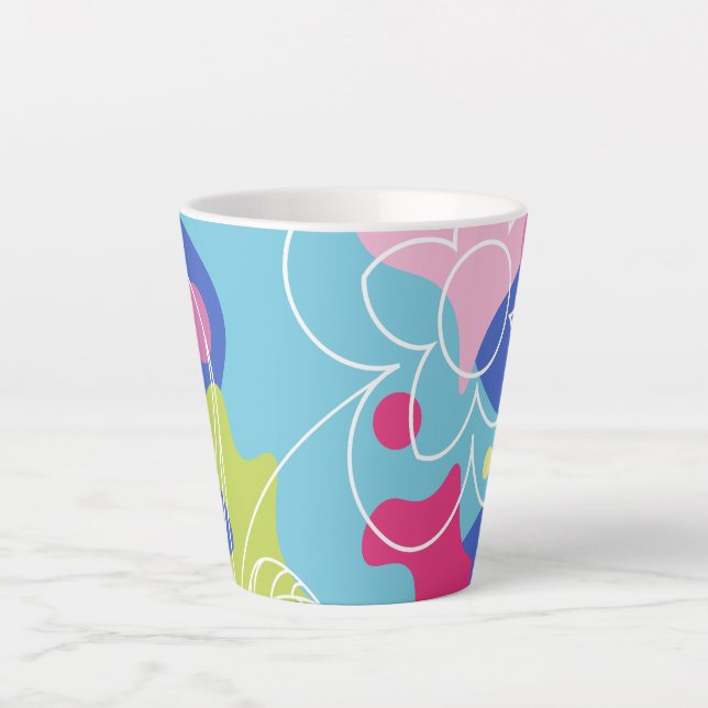 Tasse Latte Vecteur vectoriel tendance motif d'une fleur d'été (Devant)