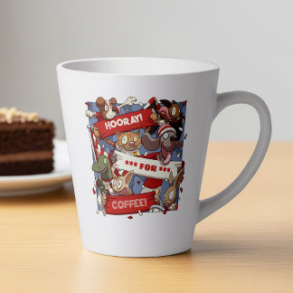 Tasse Latte Ventilateurs Animaux Drôle Hour Pour Caricature De