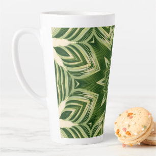 Tasse Latte verdure abstraite botanique palmier tropical feuil