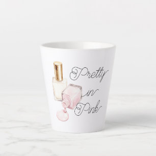 Tasse Latte Vernis à Ongles Rose Blanc Pretty in Pink