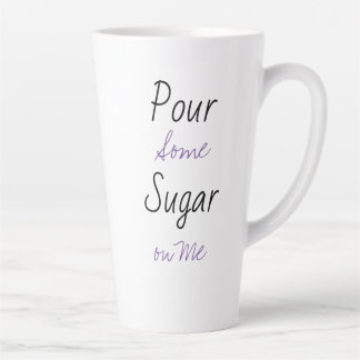 Tasse Latte Verser du sucre sur moi