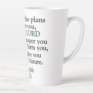Tasse Latte Verset biblique Jérémie 29:11