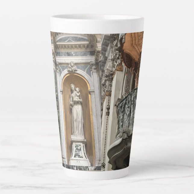 TASSE LATTE VERT & MARBRE BLANC DE L'ÉGLISE JESUITS VENISE, (Devant)