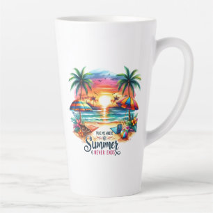 Tasse Latte Vibes d'été Brushstroke Beach Sunset-34626