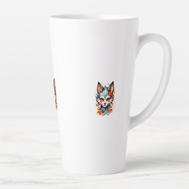 Tasse Latte Vibes Fox : Art d'automne intemporel (Droite)