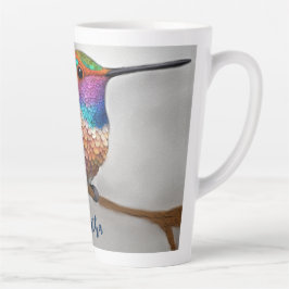 Tasse Latte Vibrant Allen’s Hummingbird Painting
