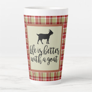 Tasse Latte Vie Meilleure Avec Plaid De Chèvre