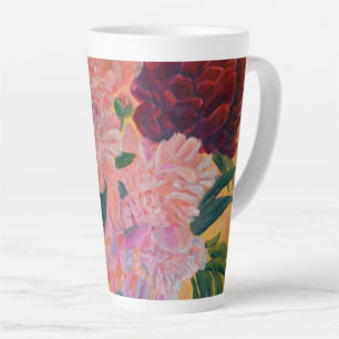 Tasse Latte Vie morte avec Peonies Peinture