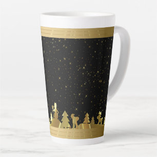 Tasse Latte Village de Noël Gold