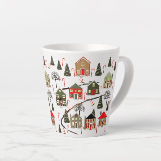 Tasse Latte Village de vacances de ski (Angle droit)