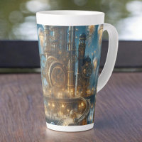 Ville ancienne futuriste Steampunk avec méduses