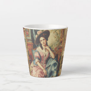 Tasse Latte Vintage, Belle noble dame du passé, Classique