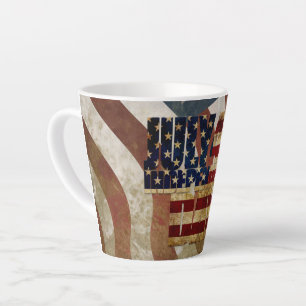 Tasse Latte Vintage Juillet 4 Indépendance Conception