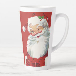 Tasse Latte Vintage Noël Père Noël, Jolly et Winking