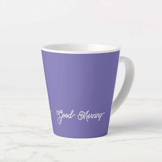 Tasse Latte Violet Good Morning (Angle droit)