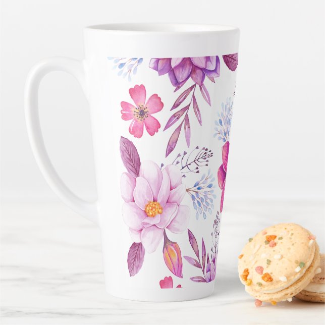 Tasse Latte Violet rose (En situation)