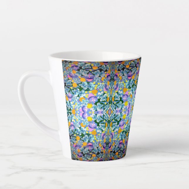 Tasse Latte Violets Et Lampes (Gauche)