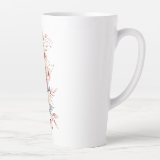 Tasse Latte Violon aux fleurs. (Droite)