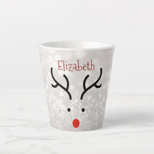 Tasse Latte Visage de renne adorable, Bokeh 