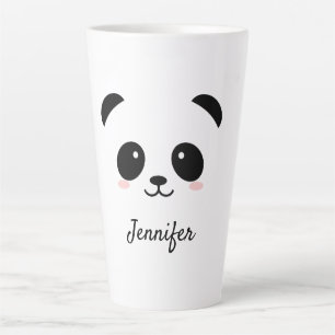 Tasse Latte Visage personnalisé de Panda Kawaii